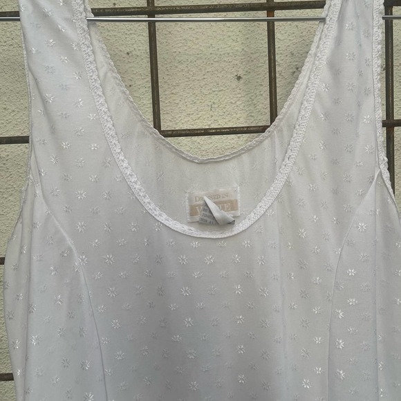 Vintage Womens Dressed In White Slip Night Maxi Dress Pockets Cottage Bride - Picture 4 of 6